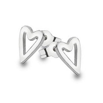 9K White Gold Elongated Heart Shape Earrings - Pobjoy Diamonds