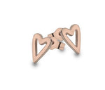 9K Rose Gold Elongated Heart Shape Earrings - Pobjoy Diamonds