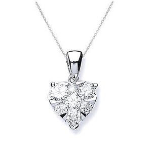 18K White Gold Heart Diamond Necklace & Pendant  - Pobjoy Diamonds