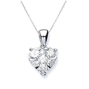 18K White Gold Heart Diamond Necklace & Pendant  - Pobjoy Diamonds