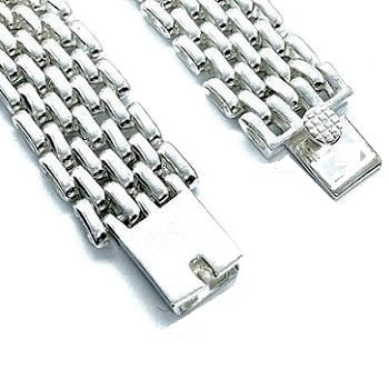 Sterling Silver Mens Heavy Link Bracelet - Pobjoy Diamonds