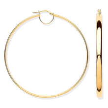 Load image into Gallery viewer, 9K YG Large Flat Hoop Earrings Pobjoy