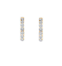 Load image into Gallery viewer, 9K Yellow Gold Small Diamond Hoop Earrings 0.10 CTW - Pobjoy Diamonds