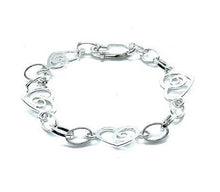 Load image into Gallery viewer, Sterling Silver Heart Silhouette Ladies Link Bracelet - Pobjoy Diamonds