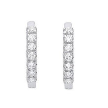 Load image into Gallery viewer, 9K White Gold Diamond Hug Earrings 0.25 CTW - Pobjoy Diamonds