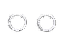 Load image into Gallery viewer, 9K White Gold Diamond Hug Earrings 0.25 CTW - Pobjoy Diamonds
