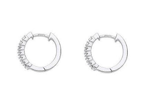 9K White Gold Diamond Hug Earrings 0.25 CTW - Pobjoy Diamonds