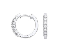 Load image into Gallery viewer, 9K White Gold Diamond Hug Earrings 0.25 CTW - Pobjoy Diamonds