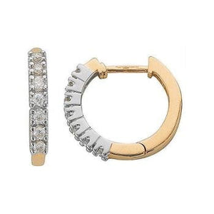 9K Yellow Gold Diamond Hug Earrings 0.25 CTW - Pobjoy Diamonds