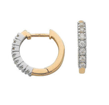 Load image into Gallery viewer, 9K Yellow Gold Diamond Hug Earrings 0.25 CTW - Pobjoy Diamonds