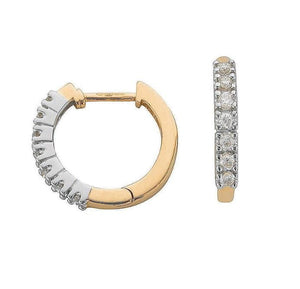 9K Yellow Gold Diamond Hug Earrings 0.25 CTW - Pobjoy Diamonds