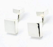 Load image into Gallery viewer, Sterling Silver Handmade Mens Square Cufflinks From Pobjoy In Surrey