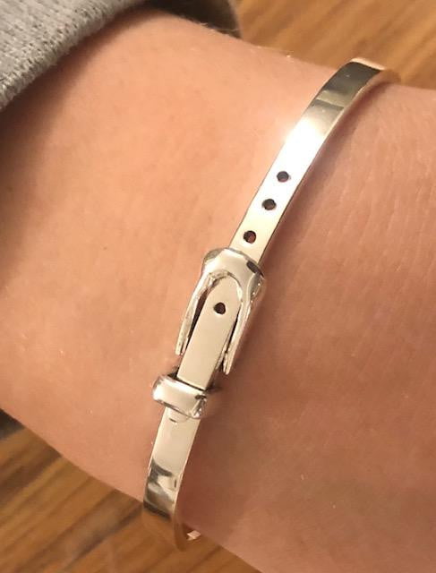 Plata 925 Solid 925 Sterling Silver Belt Buckle Bracelet