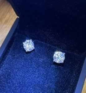 18K White Gold 1.20 Carat Lab Grown Diamond Stud Earrings - F/VS1