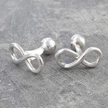 Load image into Gallery viewer, Handmade Sterling Silver Infinity Mens Cufflinks From Pobjoy Diamonds