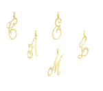 9K Yellow Gold Script Initial Pendant - Pobjoy Diamonds