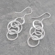 Load image into Gallery viewer, Handmade Sterling Silver Drop Hoop Earrings - Pobjoy Diamonds