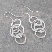 Load image into Gallery viewer, Handmade Sterling Silver Drop Hoop Earrings - Pobjoy Diamonds