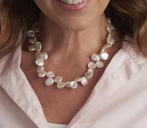 Keshi White Large Cultured Pearl Ladies Necklace - Pobjoy Diamonds
