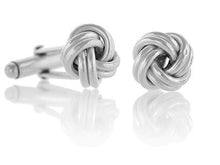 Load image into Gallery viewer, Buy 925 sterling silver gents knot style cufflinks from Pobjoy 