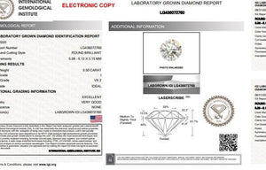 14K Gold 0.50 Carat Round Brilliant Cut Solitaire Lab Grown Diamond Ring I/VS2+ - Pobjoy Diamonds