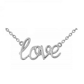 Silver Graffiti Love Pendant & Neck Chain