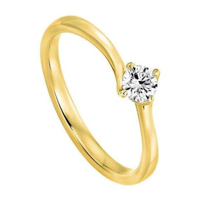 14K Gold 0.50 Carat Round Brilliant Cut Solitaire Lab Grown Diamond Ring I/VS2+ - Pobjoy Diamonds