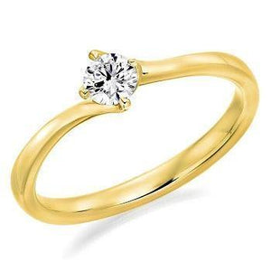 Taormina Twisted Four Prong Round Cut Diamond Ring - Pobjoy Diamonds