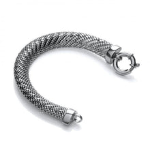 Load image into Gallery viewer, Sterling Silver &amp; Ruthenium Ladies Mesh Bracelet-Pobjoy Diamonds