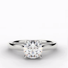 Load image into Gallery viewer, Lambourn Four Prong Round Cut Solitaire Diamond Ring