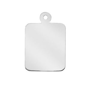 Sterling Silver Engraved Rectangle Tag & Silver Neck Chain