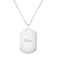 His Or Hers Large Silver Dog Tag & Silver Chain - Pobjoy Diamonds