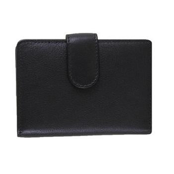 Black Compact Leather Wallet - Pobjoy Diamonds