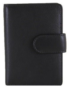 Black Compact Leather Wallet - Pobjoy Diamonds