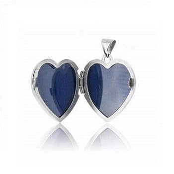 Large Sterling Silver Heart & Diamond Locket-Pobjoy Diamonds