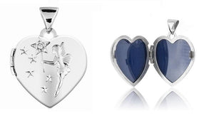 Large Sterling Silver Heart & Diamond Locket - Pobjoy Diamonds