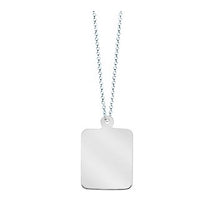 Load image into Gallery viewer, Sterling Silver Engraved Rectangle Tag &amp; Silver Neck Chain - Pobjoy Diamonds