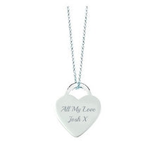 Load image into Gallery viewer, Sterling Silver Engraved Heart Tag &amp; Silver Neck Chain - Pobjoy Diamonds
