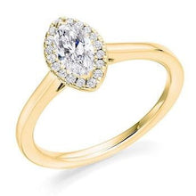 Load image into Gallery viewer, 18K Yellow Gold Marquise Cut 0.50 CTW Diamond &amp; Halo Ring G/VS2 - Latina - Pobjoy Diamonds