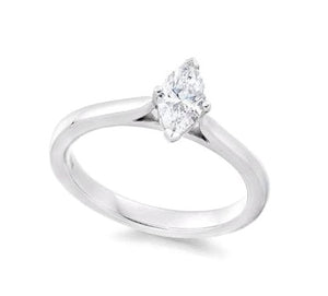 Marquise Cut 1.00 Carat Lab Grown Diamond Ring - E/VVS2- Pobjoy Diamonds