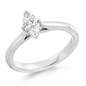 950 Platinum 0.50 Carat Marquise Solitaire Diamond Engagement Ring G/VS2 - Dorchester - Pobjoy Diamonds