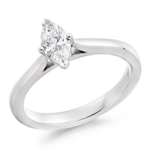 Load image into Gallery viewer, 18K White Gold 0.50 Carat Marquise Solitaire Diamond Engagement Ring G/VS2 - Dorchester - Pobjoy Diamonds