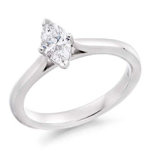 Load image into Gallery viewer, 950 Platinum 0.50 Carat Marquise Solitaire Diamond Engagement Ring H/Si1 - Dorchester - Pobjoy Diamonds