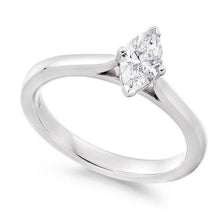 Load image into Gallery viewer, 18K Gold Marquise Cut 0.50 Carat Lab Grown Diamond Ring - F/VS2 - Pobjoy Diamonds