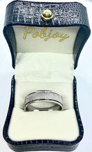 Load image into Gallery viewer, 9K White Gold Matt &amp; Polished Wedding Band - Pobjoy Diamonds