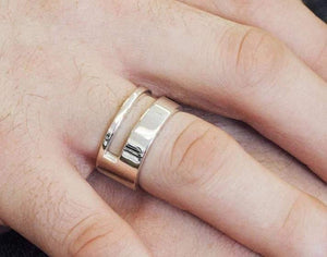 Men's Handmade Silver Duo Ring - Pobjoy Diamonds