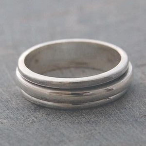 Mens Sterling Silver Spinning Ring From Pobjoy