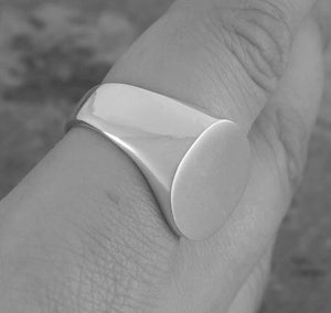 Handmade  Silver Round Signet Ring-Pobjoy