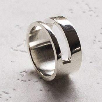 Men's Handmade Silver Duo Ring - Pobjoy Diamonds