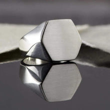 Load image into Gallery viewer, Handmade Mens Silver Hexagonal Ring - Pobjoy Diamonds